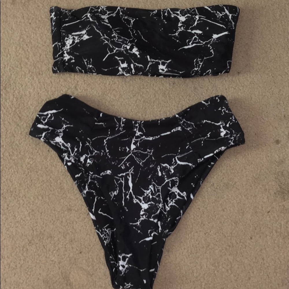 Marble High-Waisted Bikini